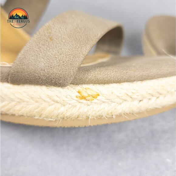 Brash Wedge Strappy Heel Sandal Tan Nude Jute Back Zip Open Toe Women's Size 7 - Picture 12 of 12